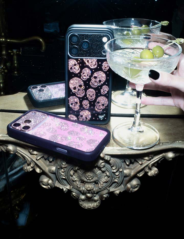 Supporting Image 05 Better Half with Stas and Vic Rhinestone Skull Black and Pink iPhone Case