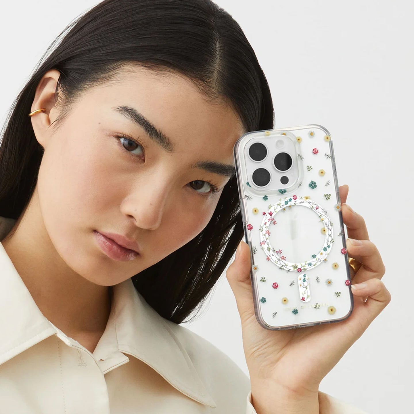 Clear Petite Floral MagSafe Case