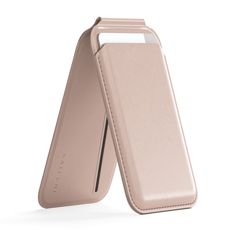 Vegan-Leather Magnetic Wallet Stand