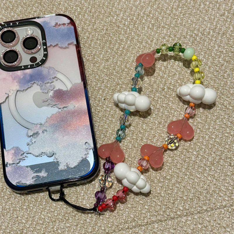 Rainbow Kawaii in the Sky Wristlet Phone Strap