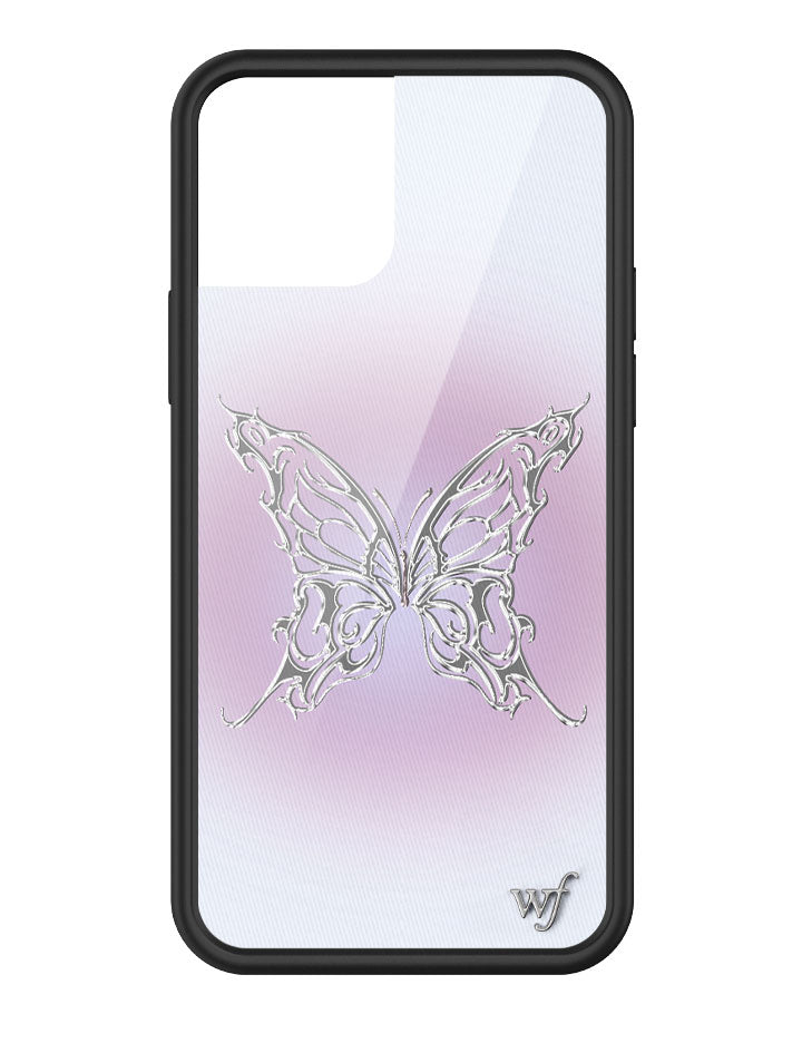 Wildflower iPhone case 12/12 Pro AI Butterfly Purple Silver