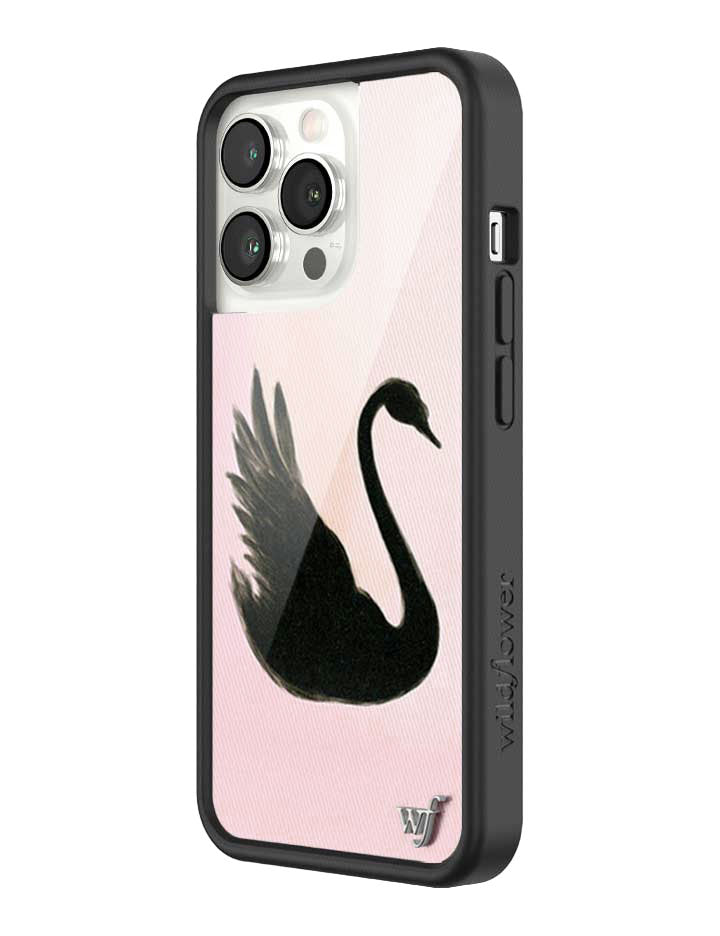 Wildflower iPhone case 13 Pro Black Swan Pink Cute