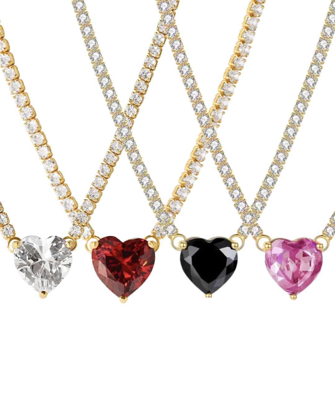 HEART GUMDROP TENNIS NECKLACE
