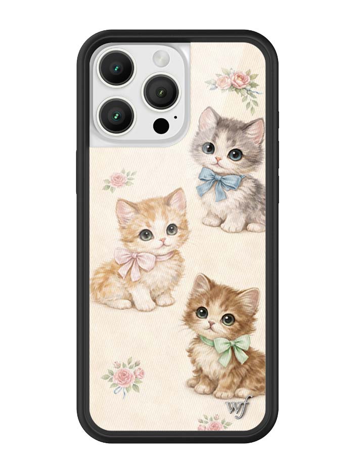 Wildflower iPhone case 16 Pro Max Vintage Kittens Animals Cute