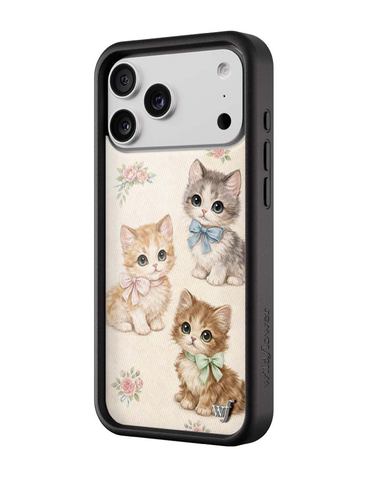Wildflower iPhone case 17 Pro Max Vintage Kittens Animals Cute
