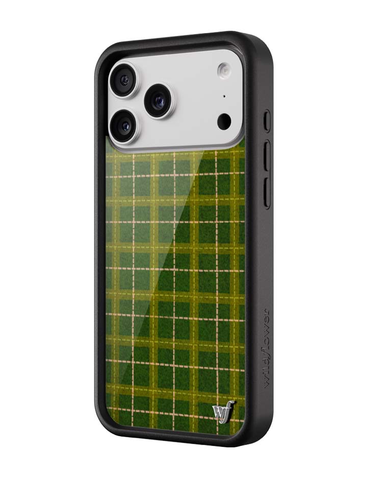 Wildflower iPhone case 17 Pro Max Olivia Neill Plaid Green Cute
