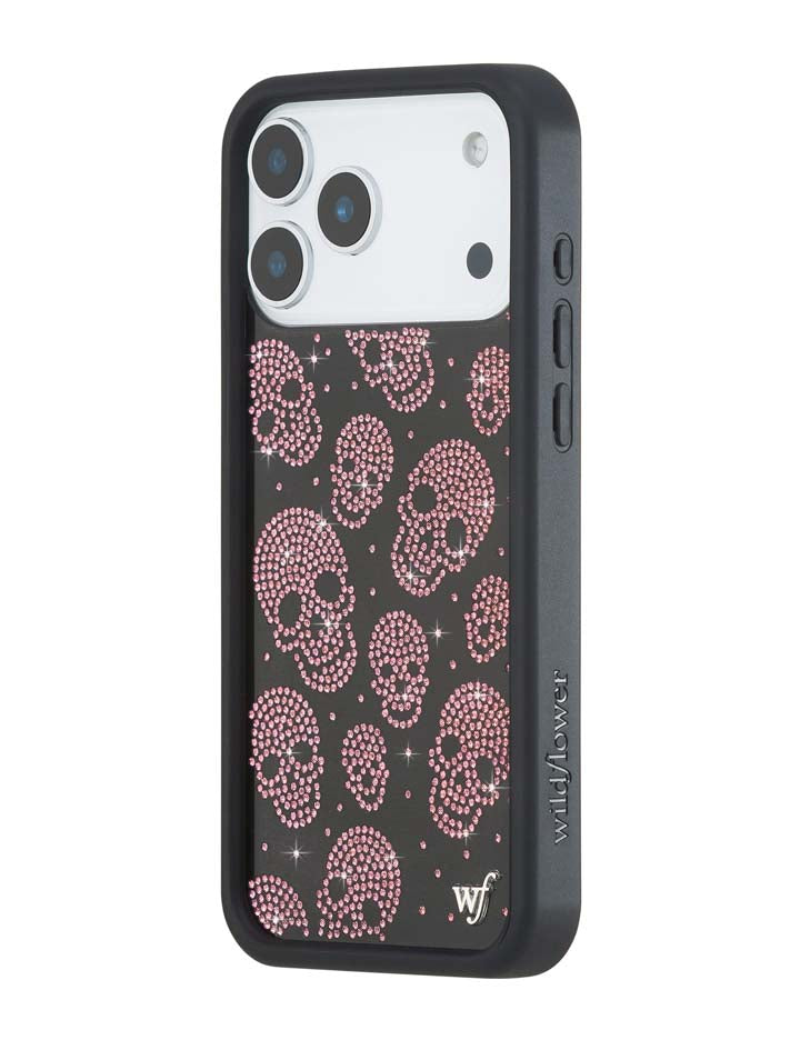 Wildflower iPhone case 18 Pro Max Better Half with Stas and Vic Rhinestone Skull Black Pink Cute