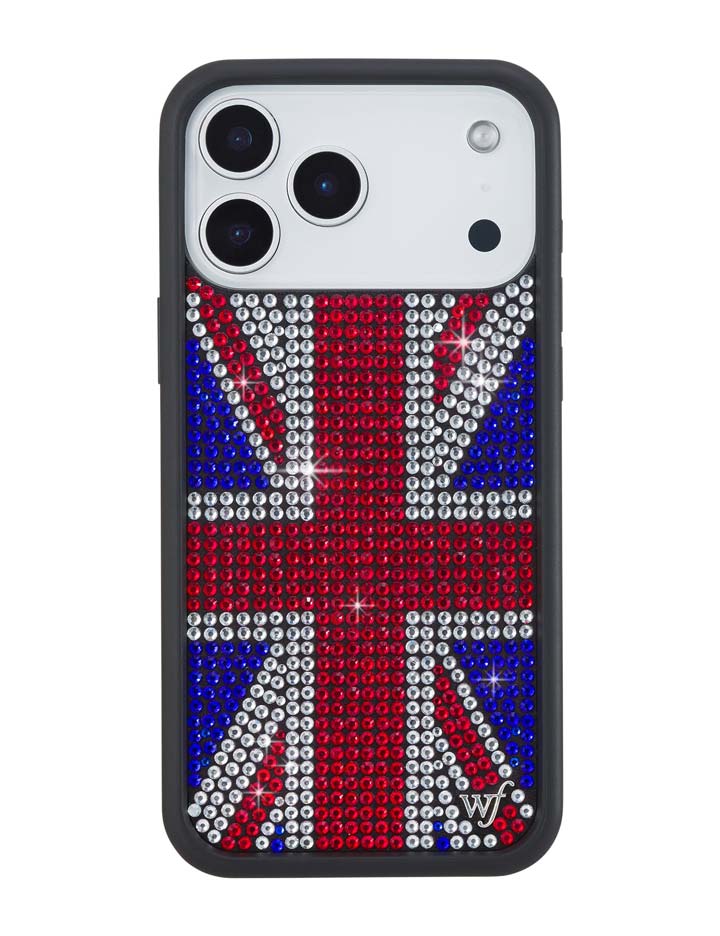 Wildflower iPhone case 17 Pro Max Rhinestone Union Jack Red Cute