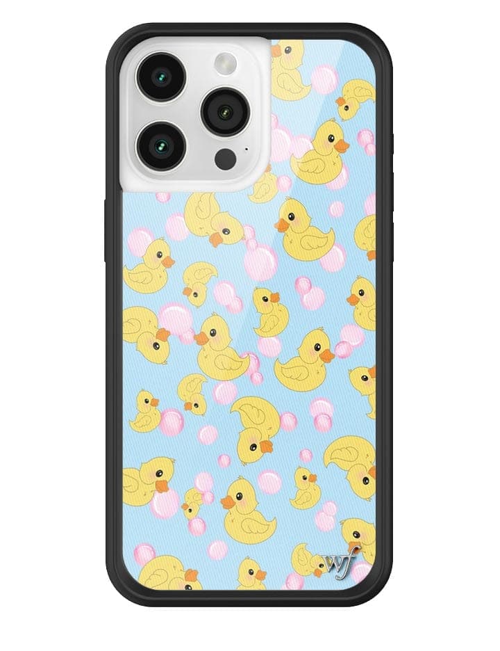Wildflower Cases - What The Duck Case, Compatible with Apple iPhone 15/14 | Blue, Yellow, Ducks, Trendy, Protective Black Bumper, 4ft Drop Test Certified, Women Owned Small Business Sweekli Wildflower Cases - What The Duck Case, Compatible with Apple iPhone 15/14 | Blue, Yellow, Ducks, Trendy, Protective Black Bumper, 4ft Drop Test Certified, Women Owned Small Business Sweekli
