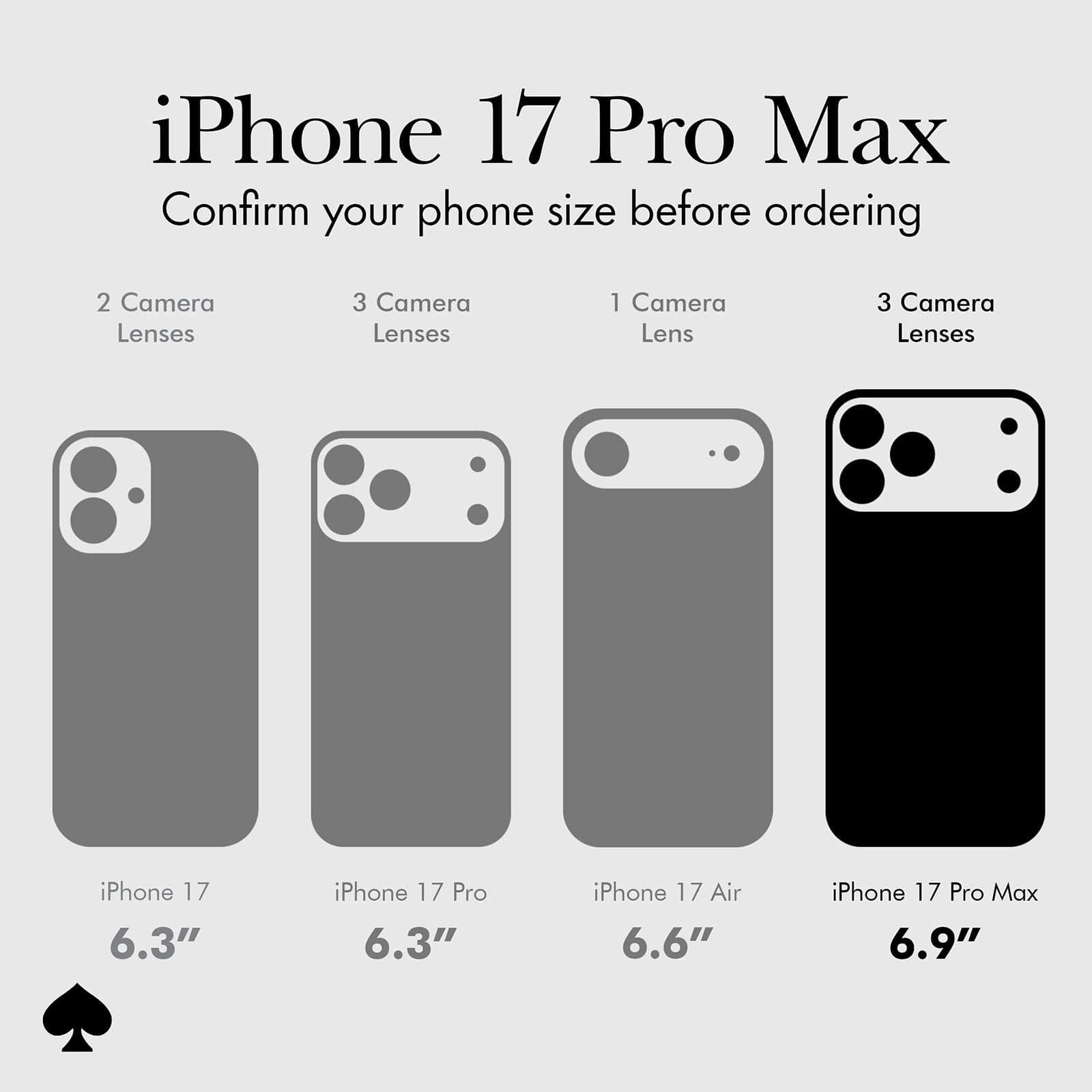 iPhone 17 Pro Max, confirm your phone size before ordering