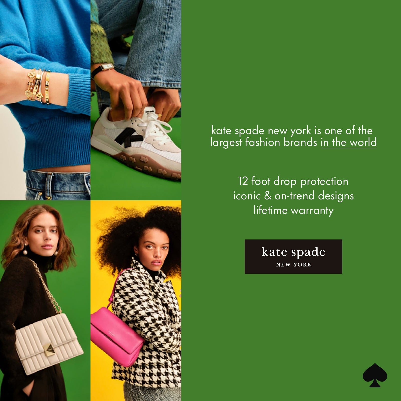 Kate spade new york is one of the largest fashion brands in the world. 12 foot protection iconic and on-trend designs lifetime warranty.