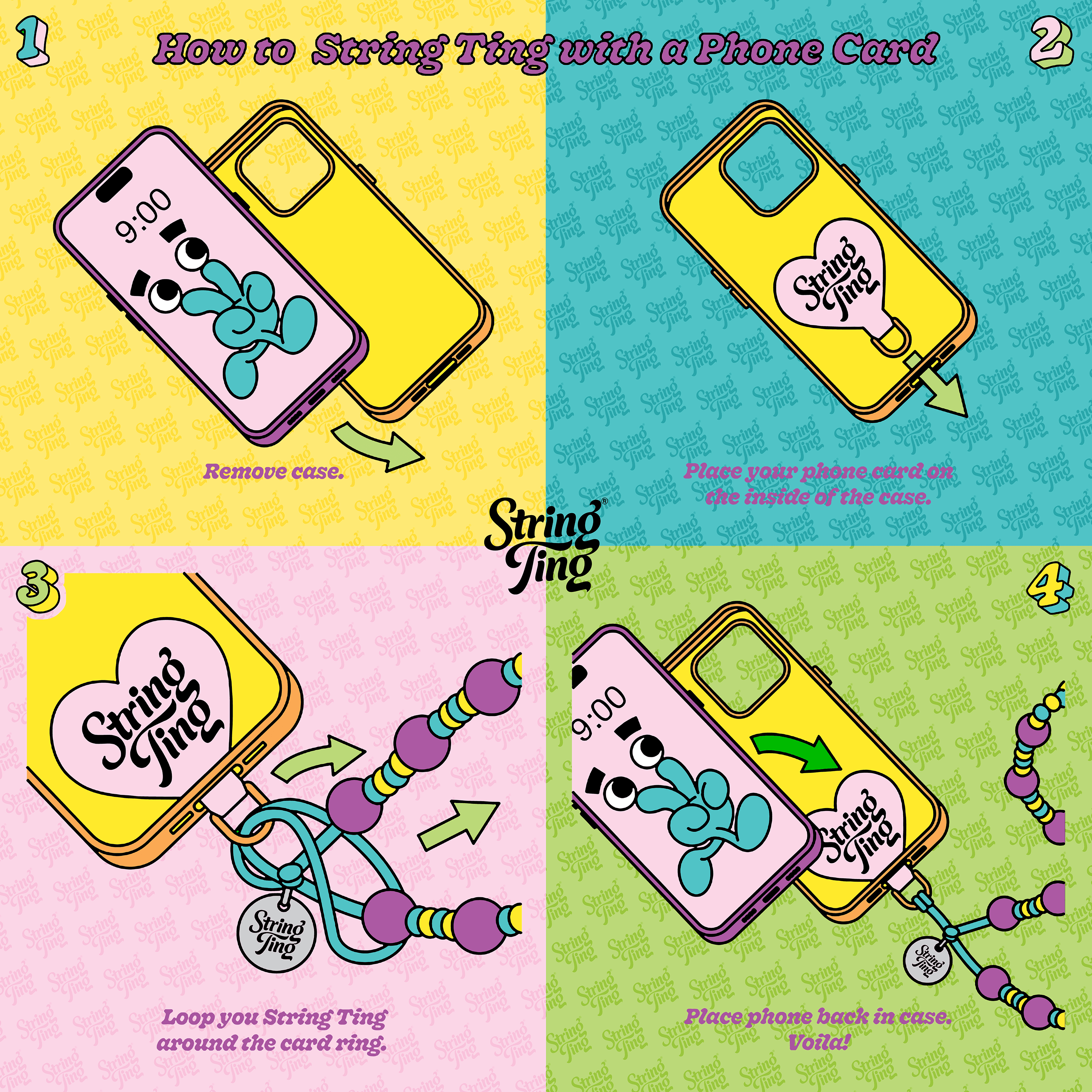 Venus Pearl Trap Wristlet Phone Strap - String Ting London