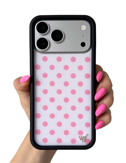 Hand Pic Image 01 Polka Dot White and Pink iPhone Case
