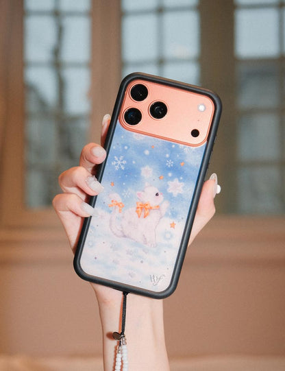 Wildflower Snow Kitten iPhone Case