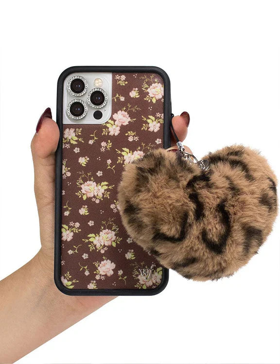 毛絨愛心吊飾 | 豹紋