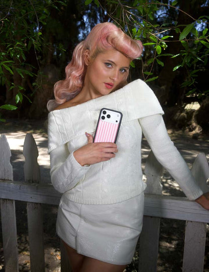Lifestyle Image 02 Pink Stripes iPhone Case