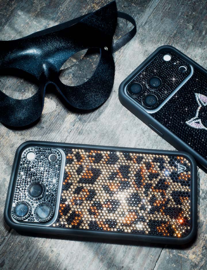 Lifestyle Image 02 Rhinestone Meow iPhone Case