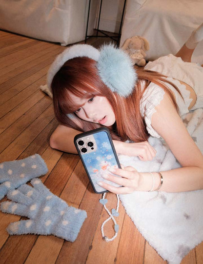 Wildflower Snow Kitten iPhone Case