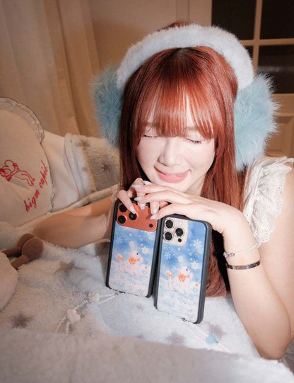 Wildflower Snow Kitten iPhone Case