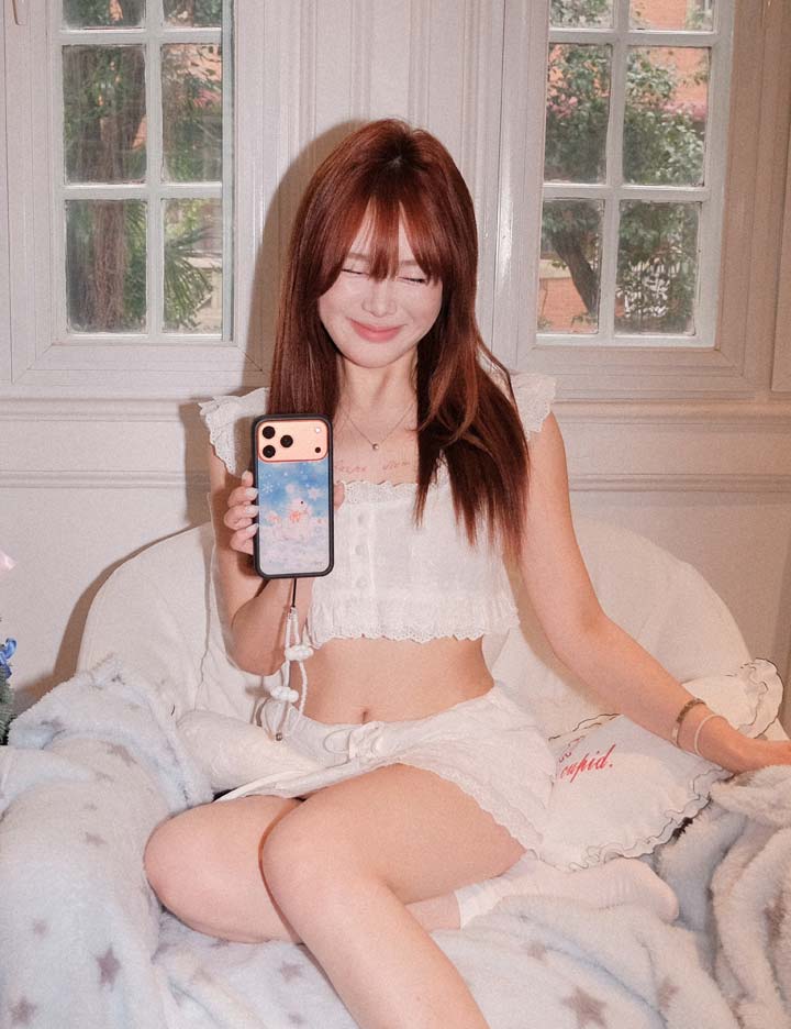 Wildflower Snow Kitten iPhone Case