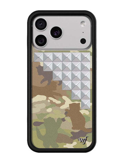 貓咪迷彩鉚釘iPhone手機殼