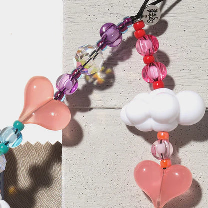 Rainbow Kawaii in the Sky Wristlet Phone Strap