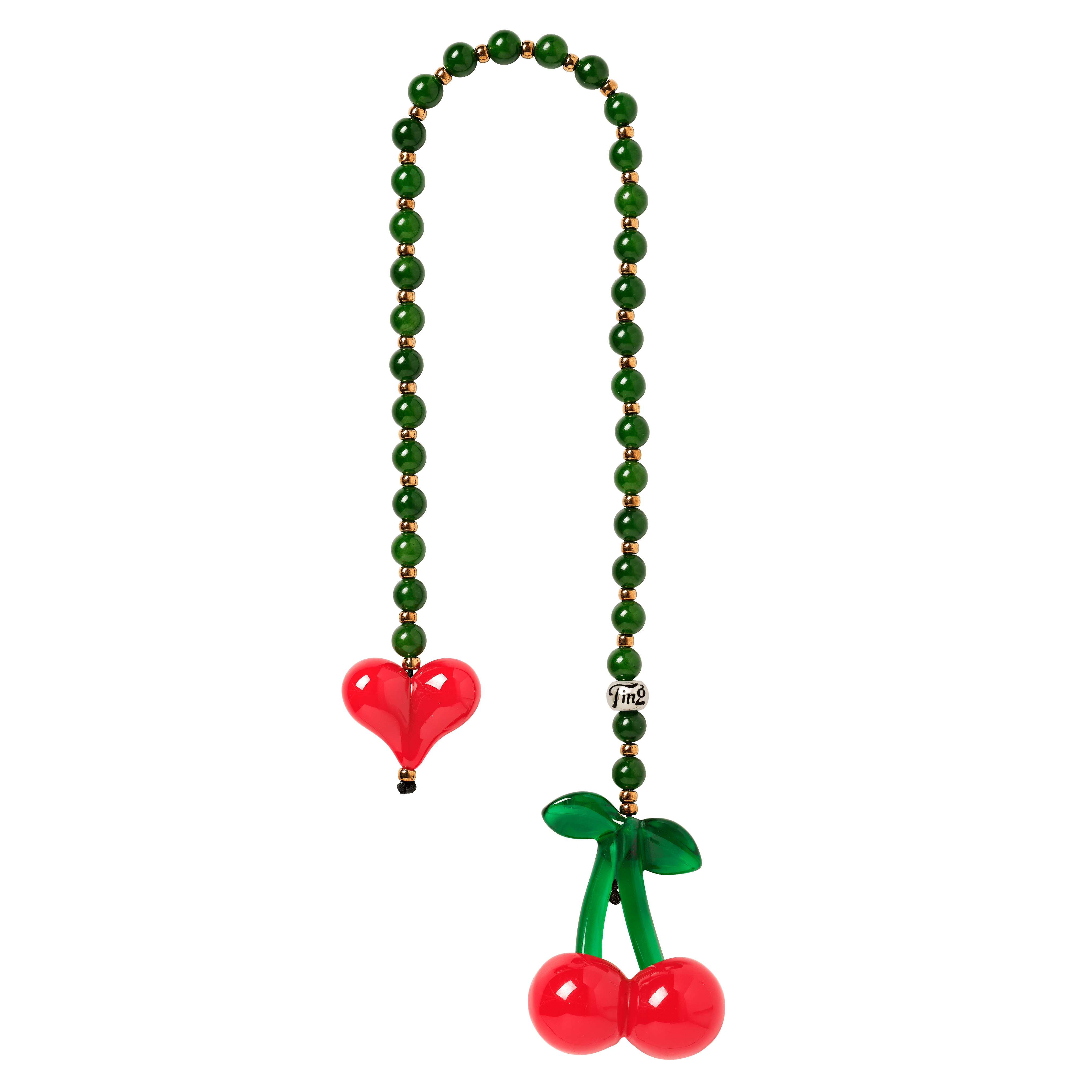 Cherry Drop Jade Bag Charm