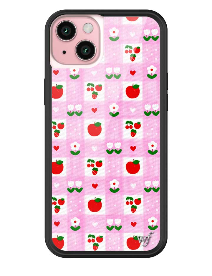 Wildflower iPhone case 15 Plus An Apple A Day Fruit Flowers