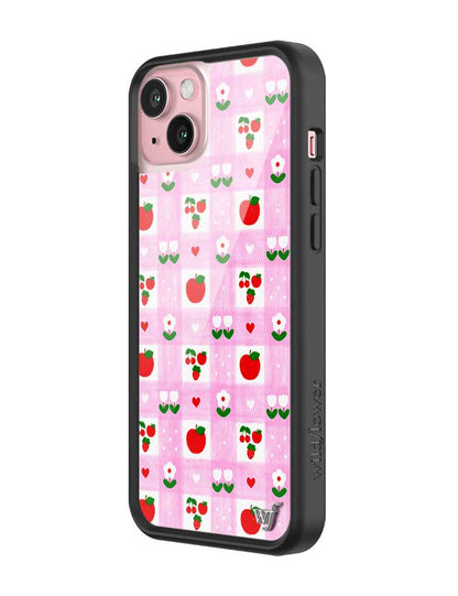 Wildflower iPhone case 15 Plus An Apple A Day Fruit Flowers