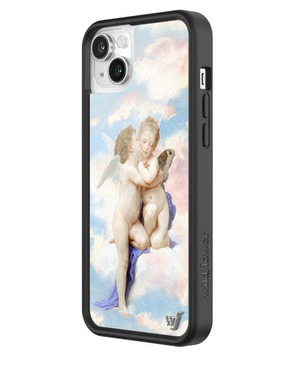 wildflower iphone case 14 plus angels blue white