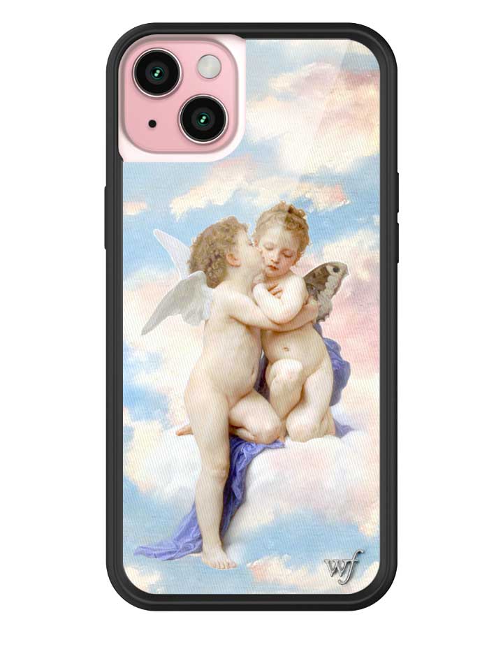 wildflower iphone case 15 plus angels blue white