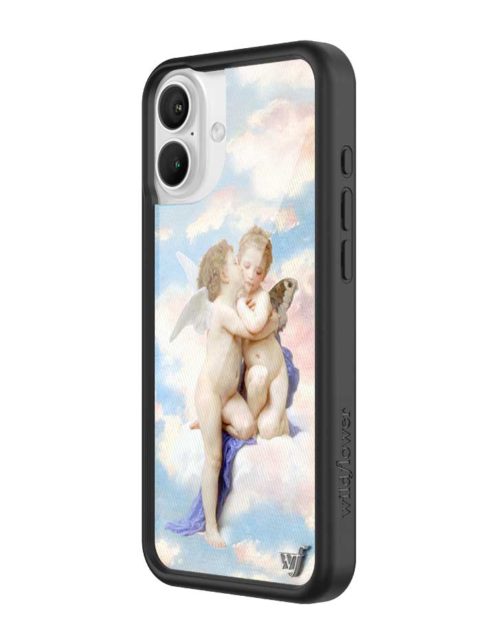 wildflower iphone case 16 plus angels blue white