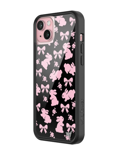 Wildflower Pink Bunnies iPhone 15 Plus Case