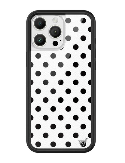 Wildflower iPhone case 16 Pro Max Polka Dot White Black Cute