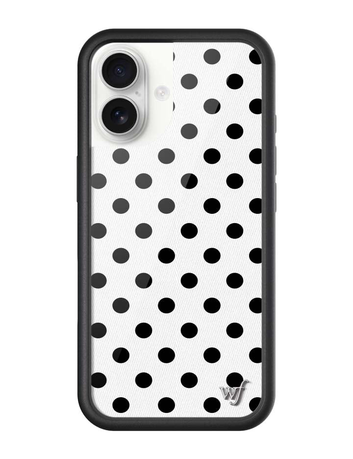 Wildflower iPhone case 17 Polka Dot White Black Cute