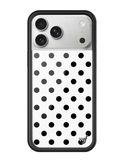 Wildflower iPhone case 17 Pro Max Polka Dot White Black Cute
