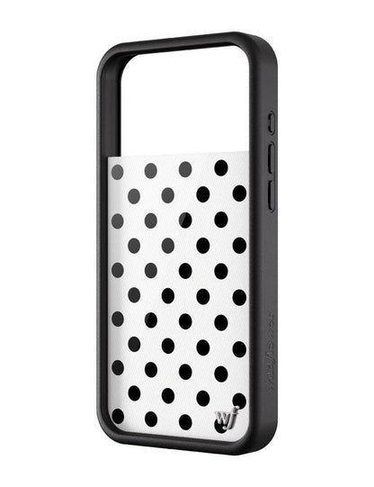 Wildflower iPhone case 17 Pro Max Polka Dot White Black Cute