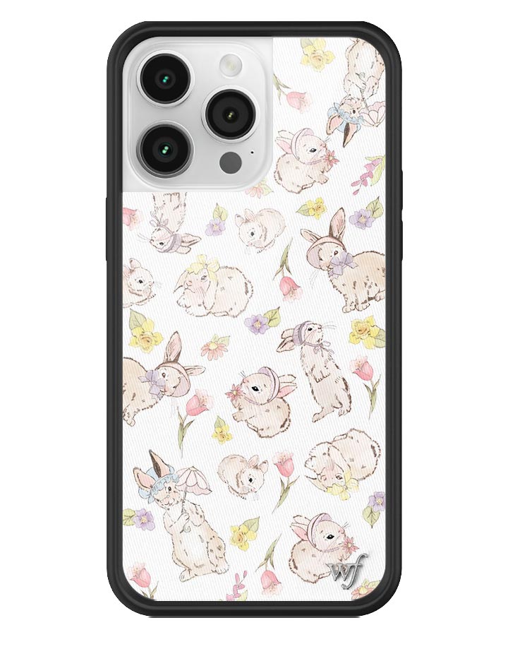 Wildflower Bunnies In Bonnets iPhone 14 Pro Max Case