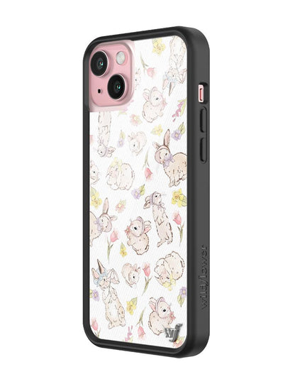 Wildflower Bunnies In Bonnets iPhone 15 Plus Case