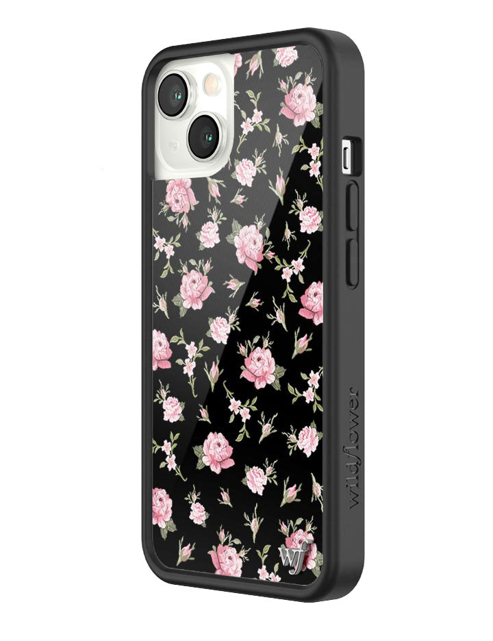 Wildflower Black And Pink Floral iPhone 13 Case