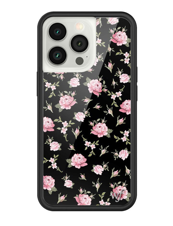 Wildflower Black And Pink Floral iPhone 13 Pro Case