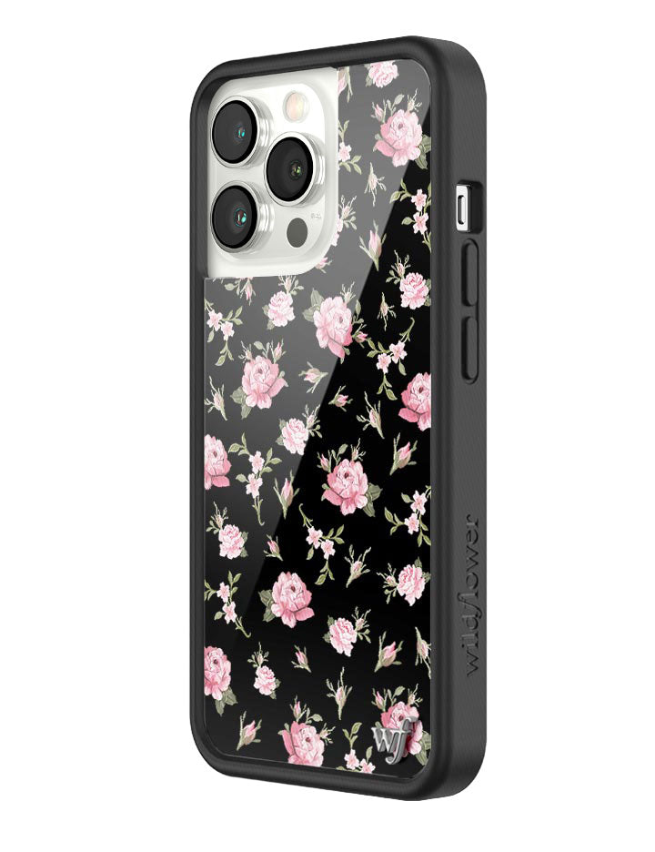 Wildflower Black And Pink Floral iPhone 13 Pro Case