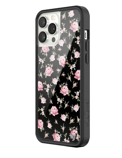 Wildflower Black And Pink Floral iPhone 13 Pro Max Case