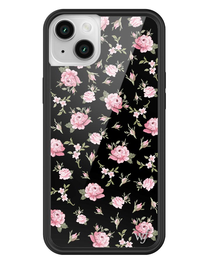 Wildflower Black And Pink Floral iPhone 14 Plus Case