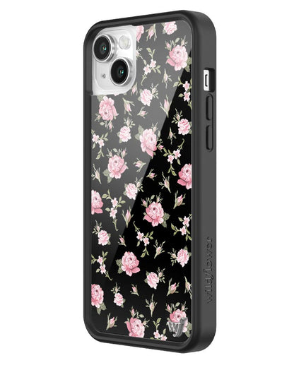 Wildflower Black And Pink Floral iPhone 14 Plus Case