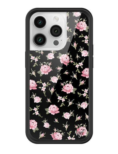 Wildflower Black And Pink Floral iPhone 14 Pro Case