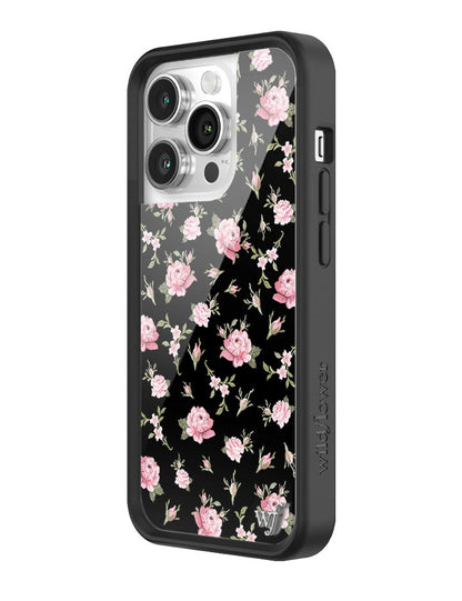 Wildflower Black And Pink Floral iPhone 14 Pro Case