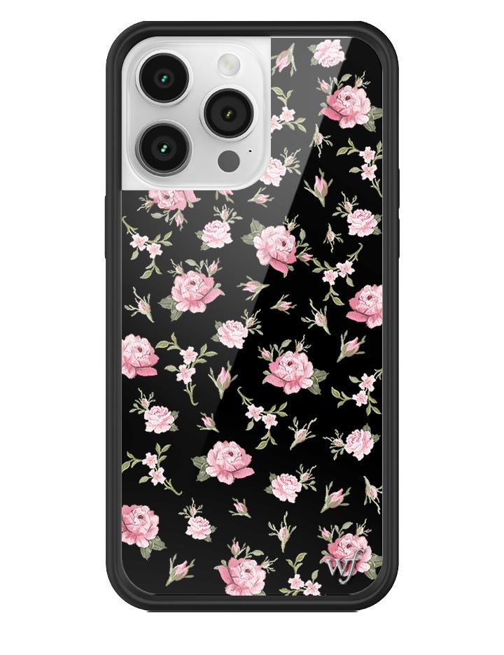 Wildflower Black And Pink Floral iPhone 14 Pro Max Case