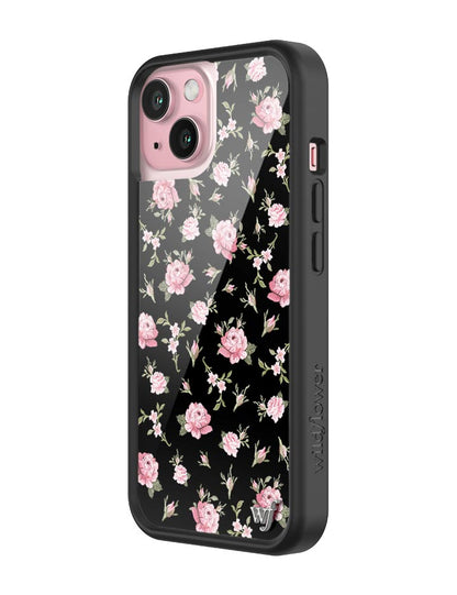 Wildflower Black And Pink Floral iPhone 15 Case