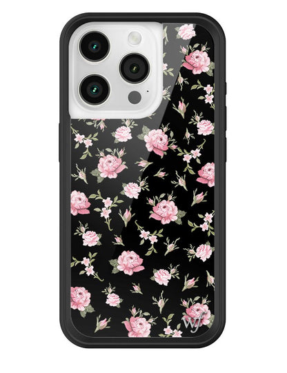 Wildflower Black And Pink Floral iPhone 15 Pro Case